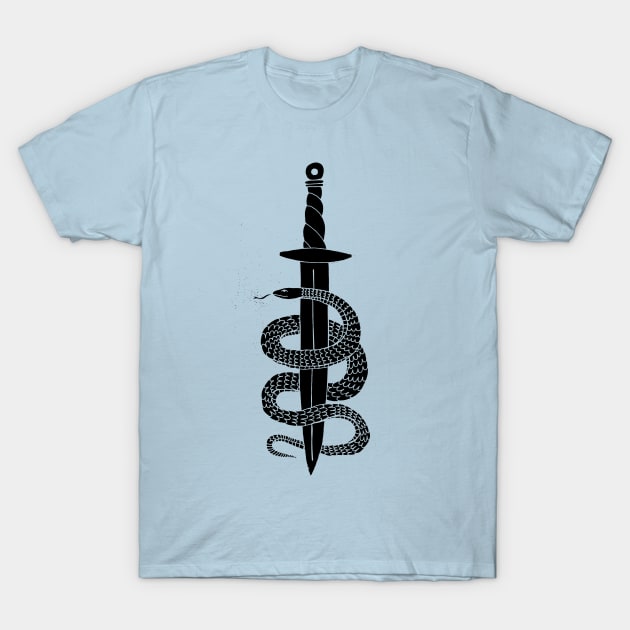 snake & dagger T-Shirt by MatthewTaylorWilson